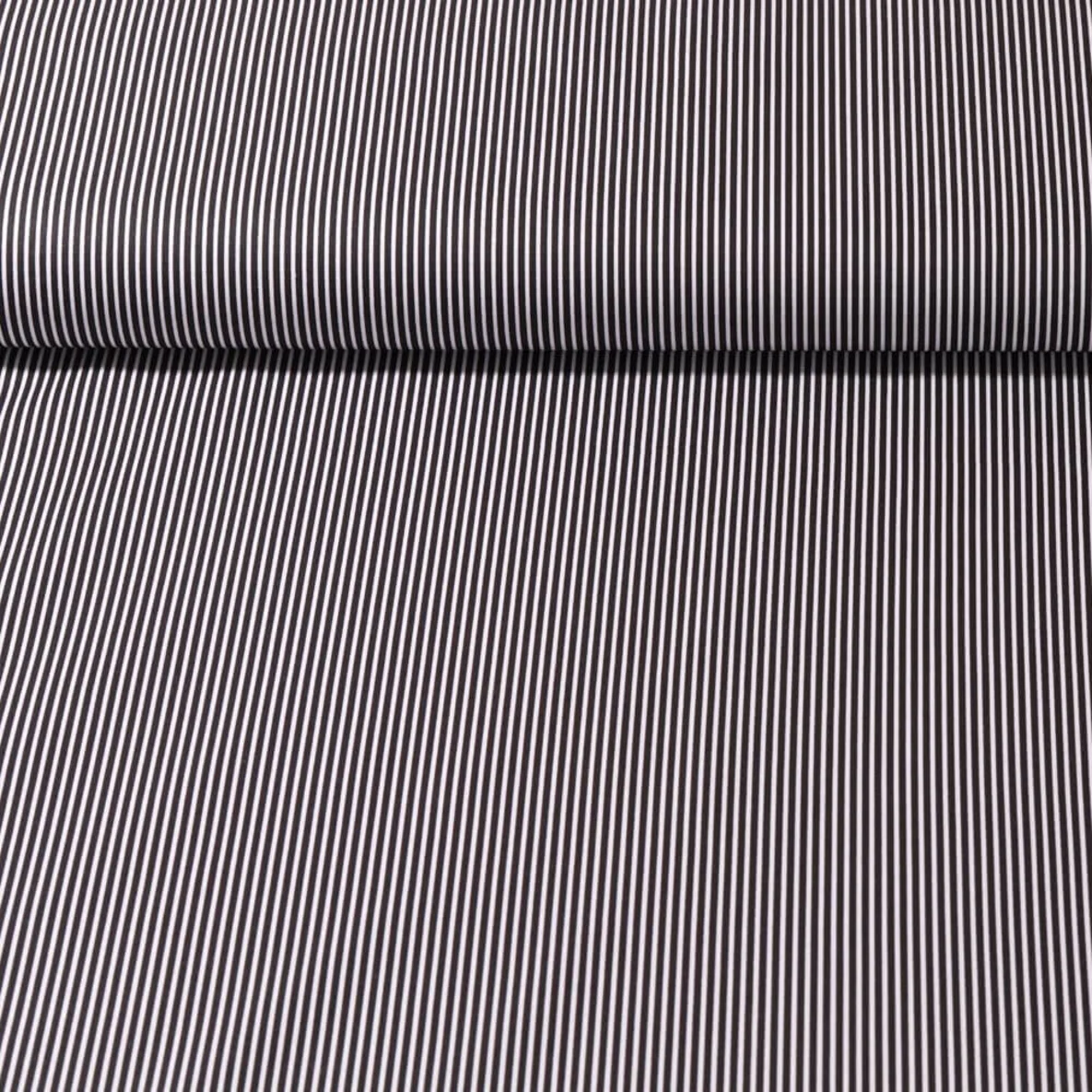 Baumwolle Webware "Susie" Streifen Schwarz