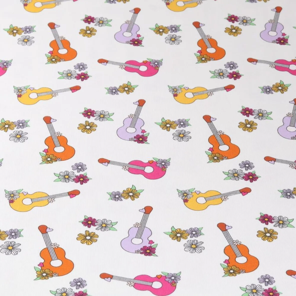 Baumwolljersey Gitarren Ecru