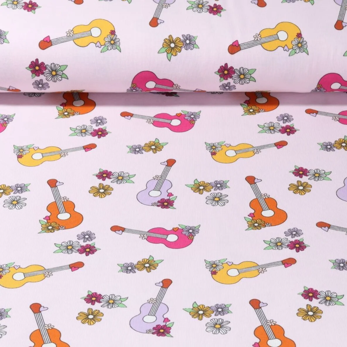 Baumwolljersey Gitarren Rosa