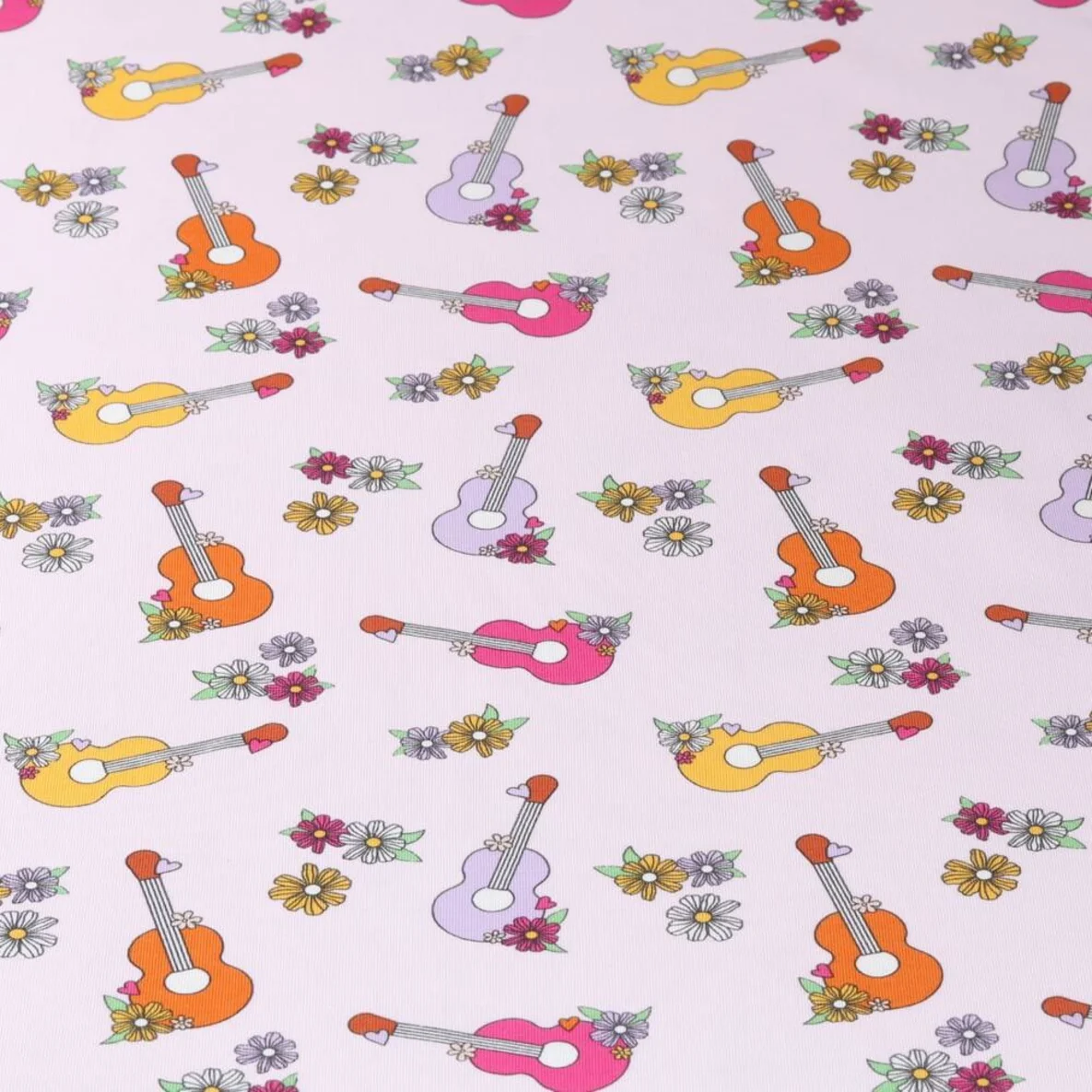 Baumwolljersey Gitarren Rosa