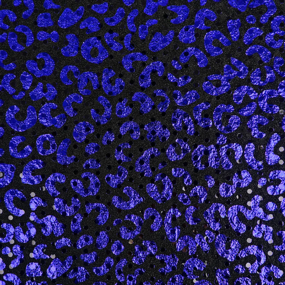 Baumwolljersey Glitzer Leo Schwarz Blau 