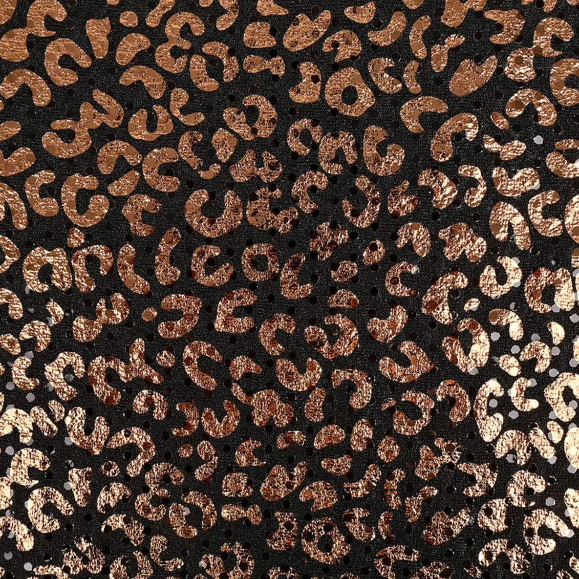 Baumwolljersey Glitzer Leo Schwarz Bronze 