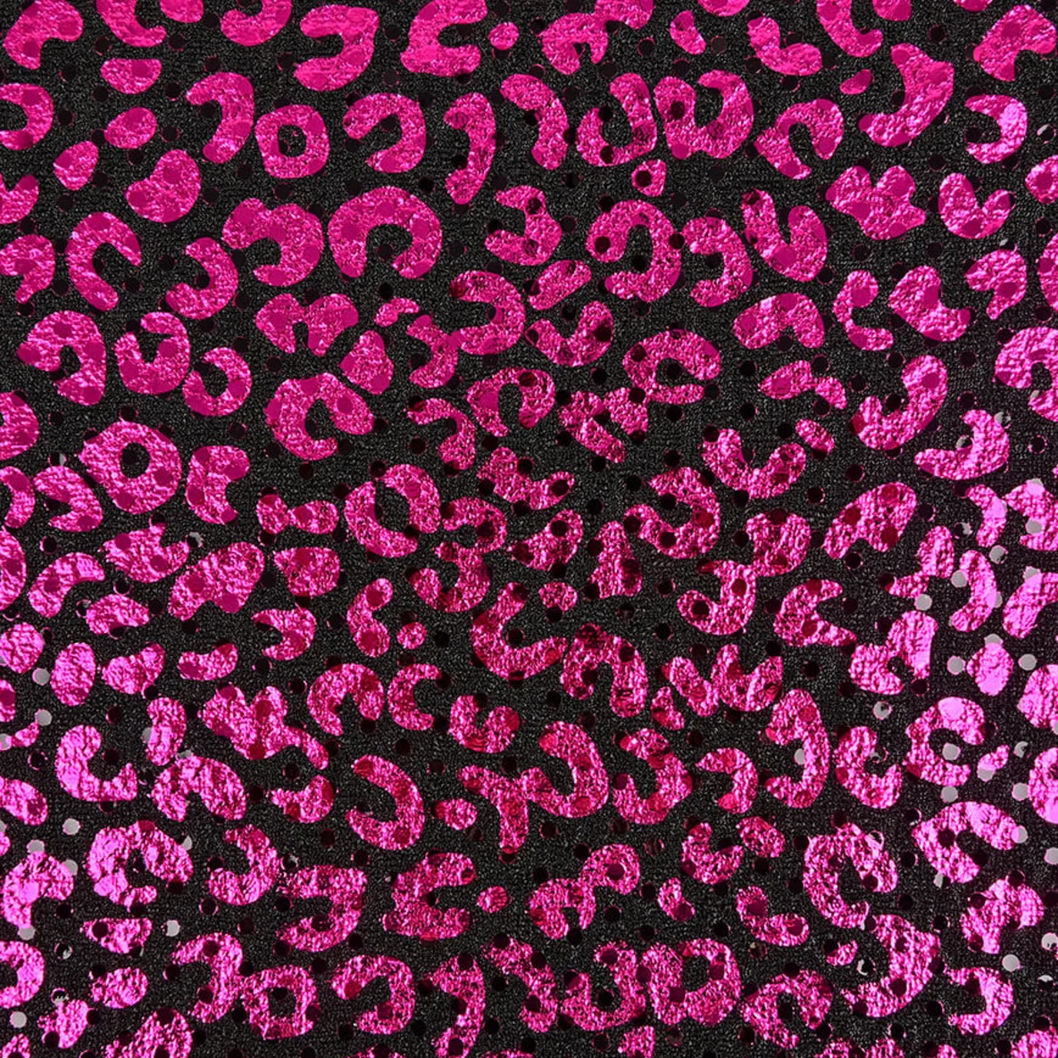 Baumwolljersey Glitzer Leo Schwarz Pink 