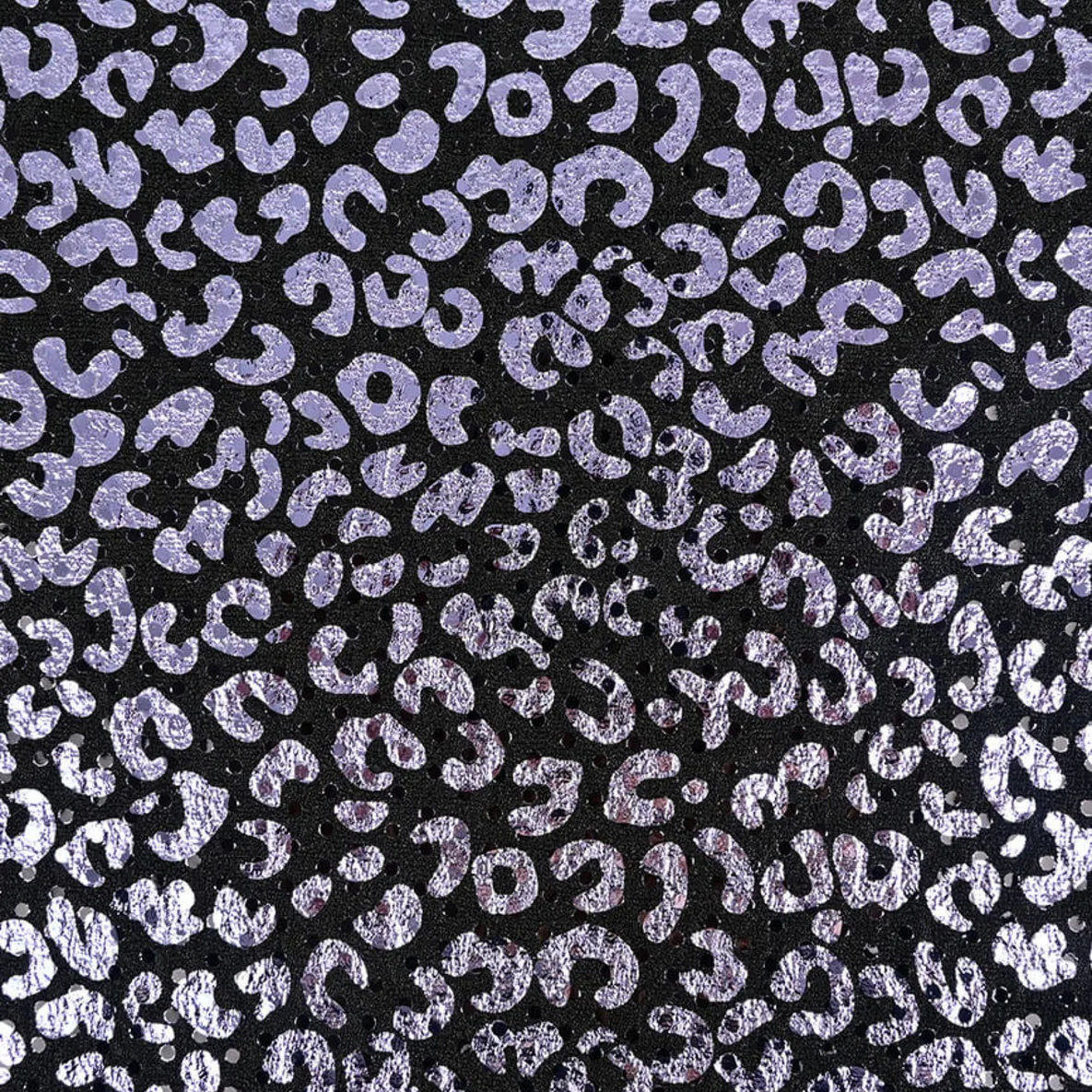 Baumwolljersey Glitzer Leo Schwarz Silber 