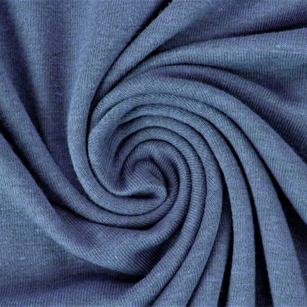 Baumwolljersey "Lana" Jeansblau Schwarz Melange