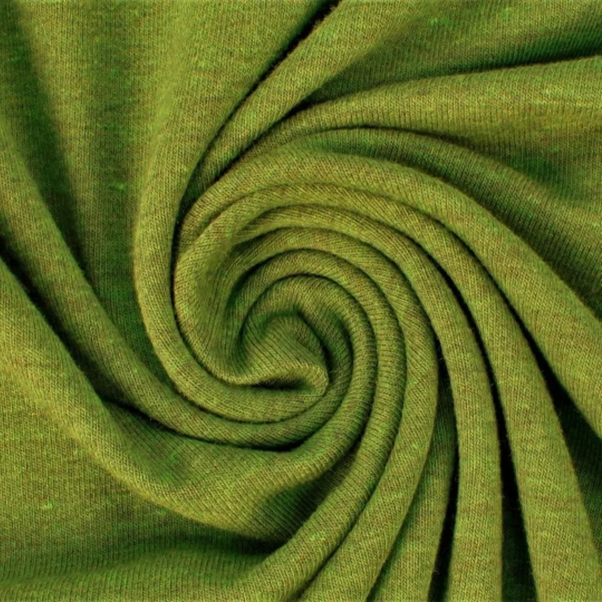 Baumwolljersey "Lana" Kiwi Schwarz Melange