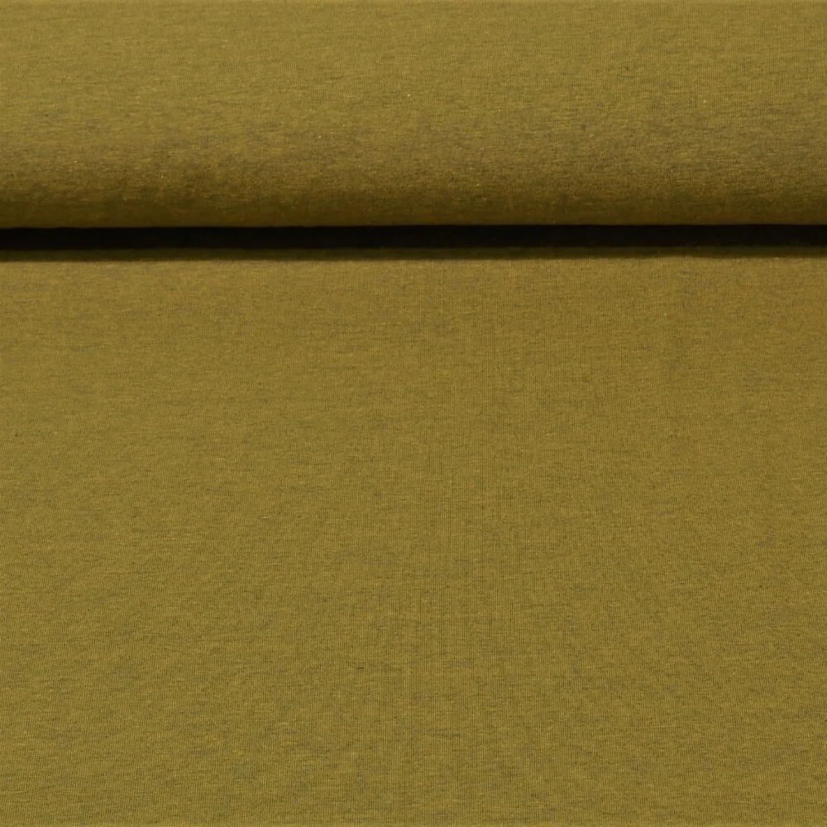 Baumwolljersey "Lana" Moosgrün Schwarz Melange