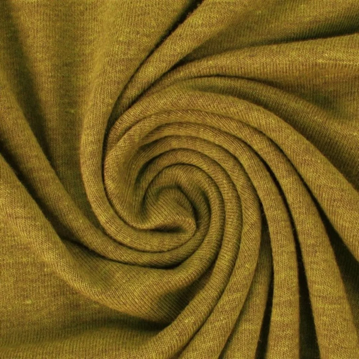 Baumwolljersey "Lana" Moosgrün Schwarz Melange