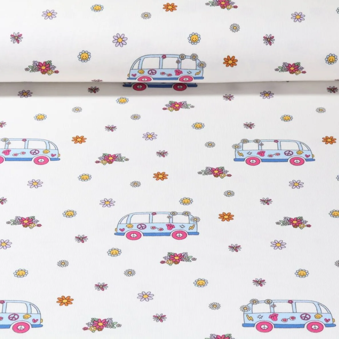 Baumwolljersey Peace Busse Ecru