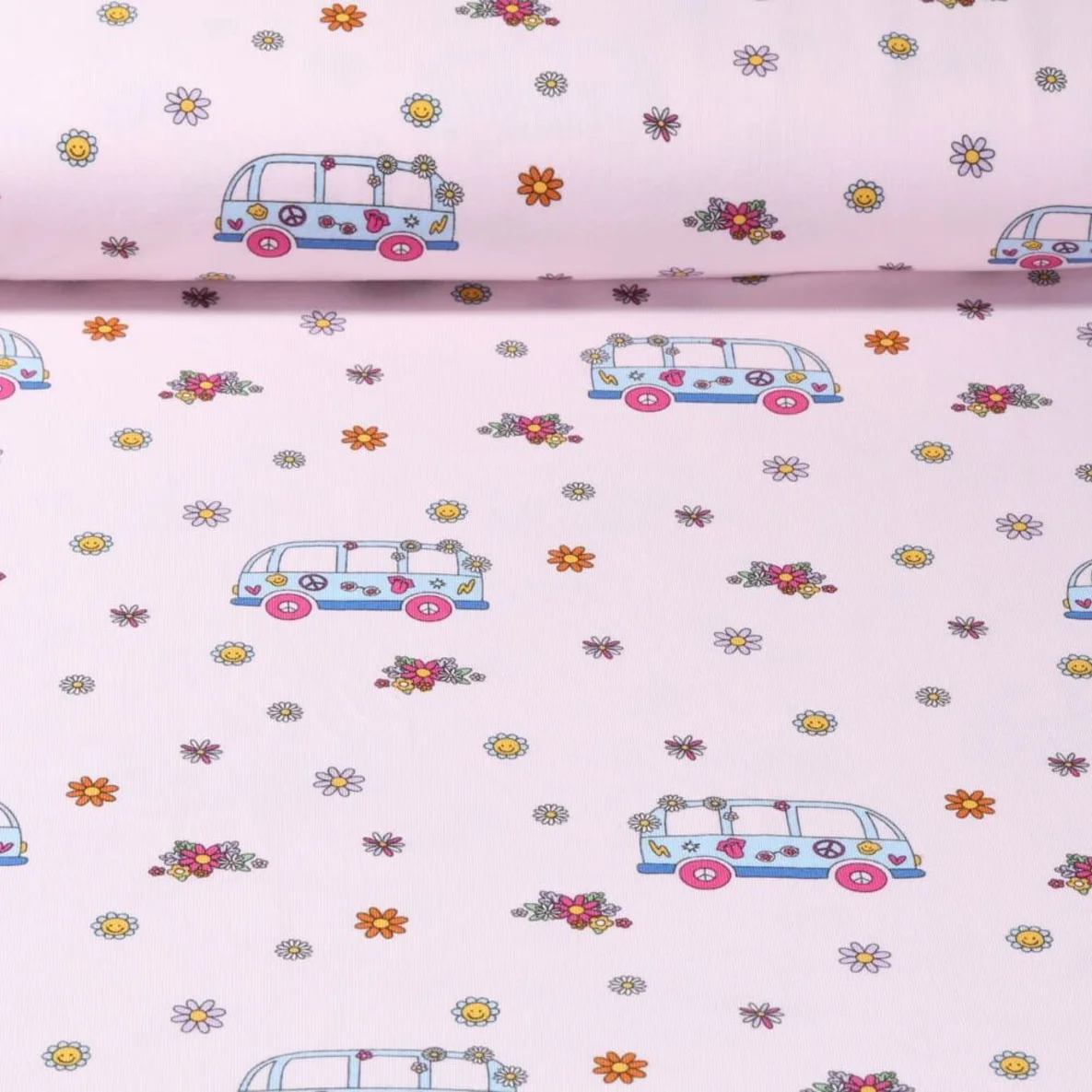 Baumwolljersey Peace Busse Rosa