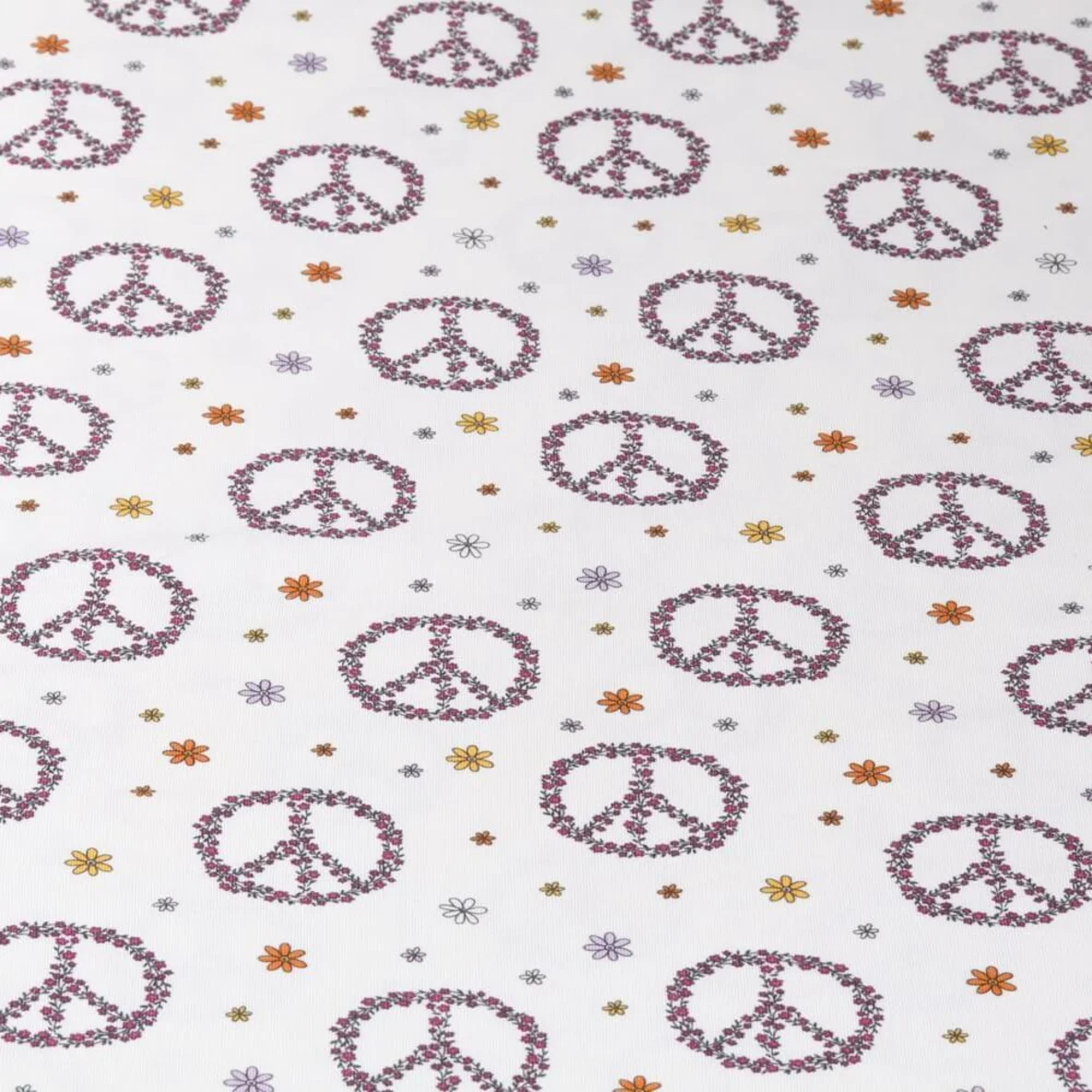 Baumwolljersey Peace Ecru