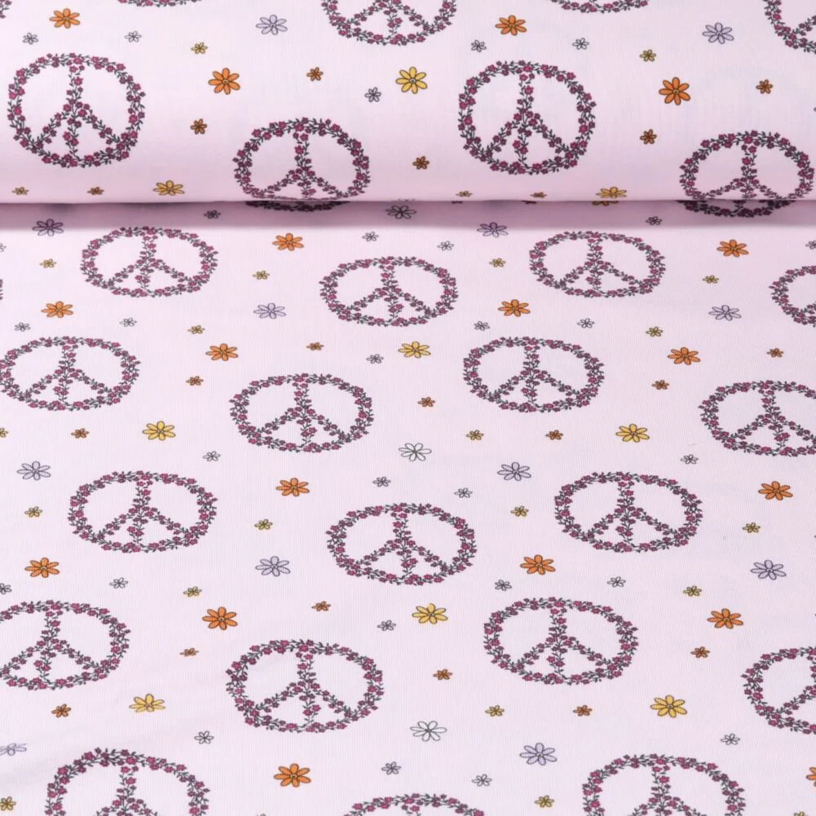 Baumwolljersey Peace Rosa