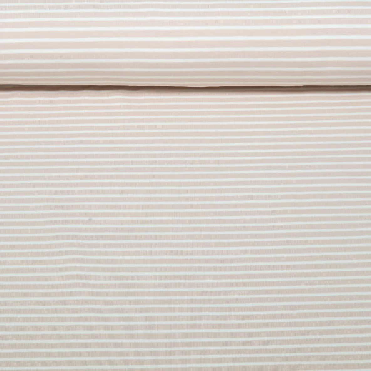 Baumwolljersey Streifen Beige Weiß
