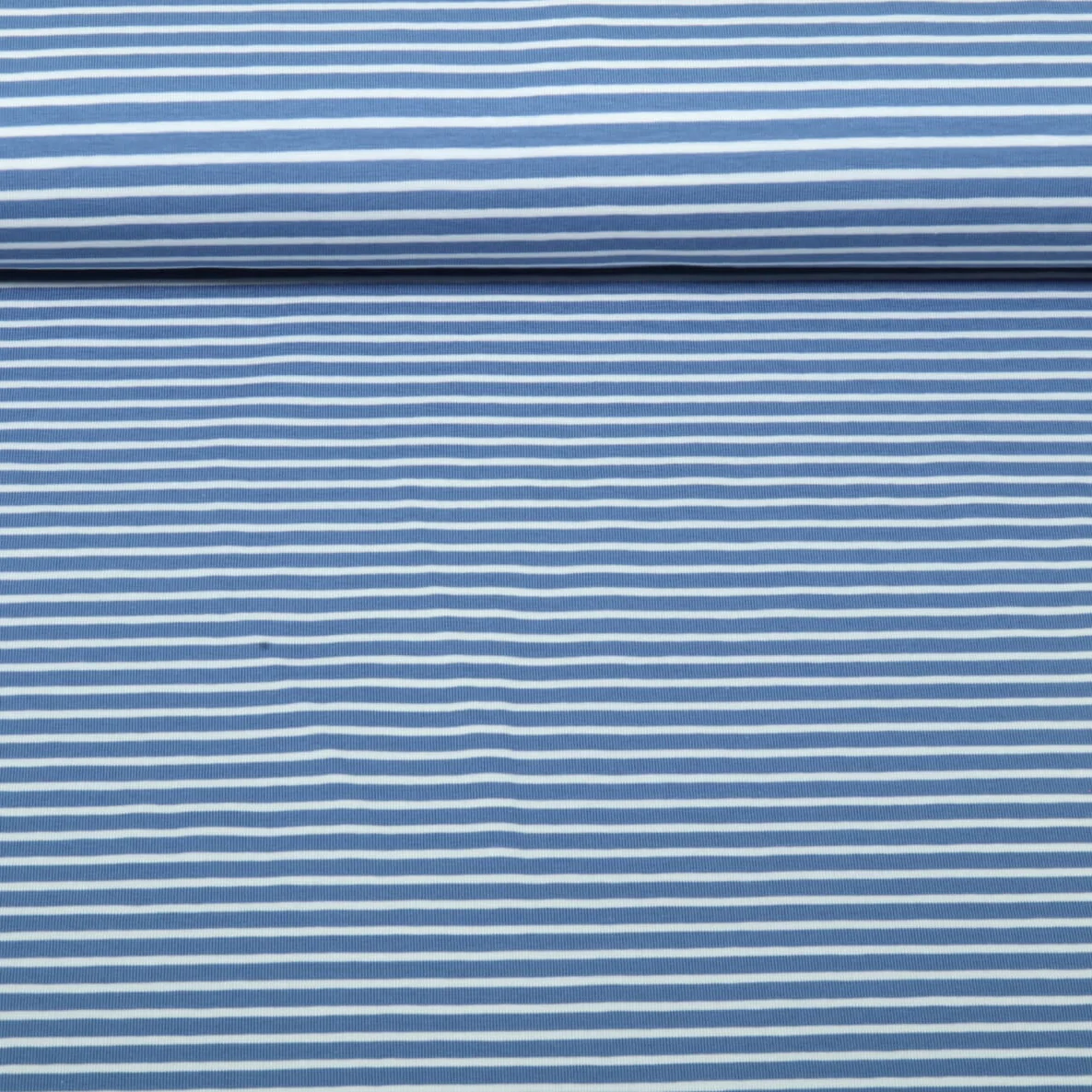 Baumwolljersey Streifen Blau Weiß