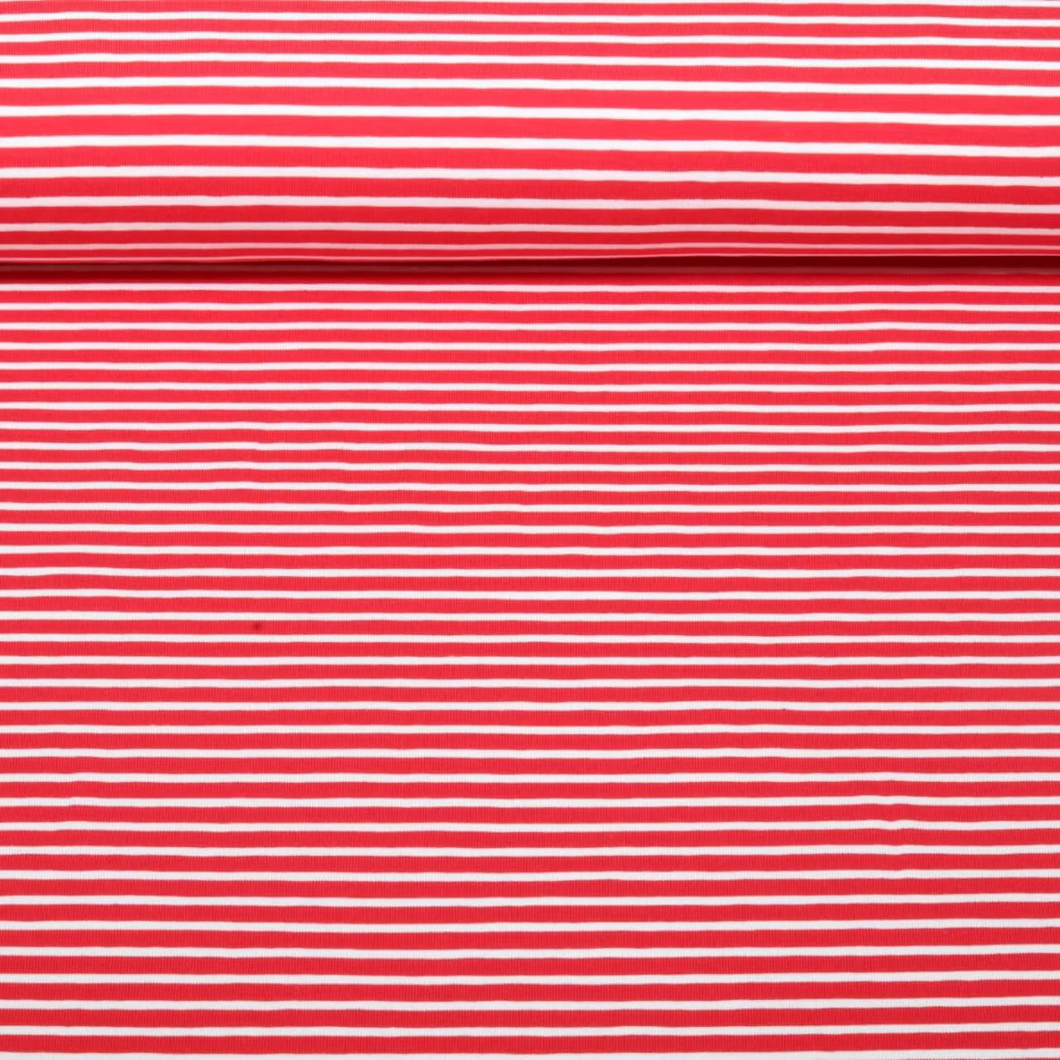 Baumwolljersey Streifen Rot Weiß