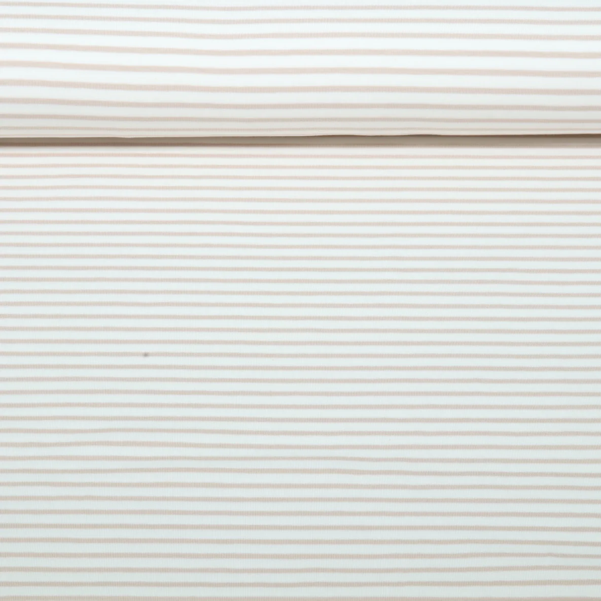 Baumwolljersey Streifen Weiß Beige