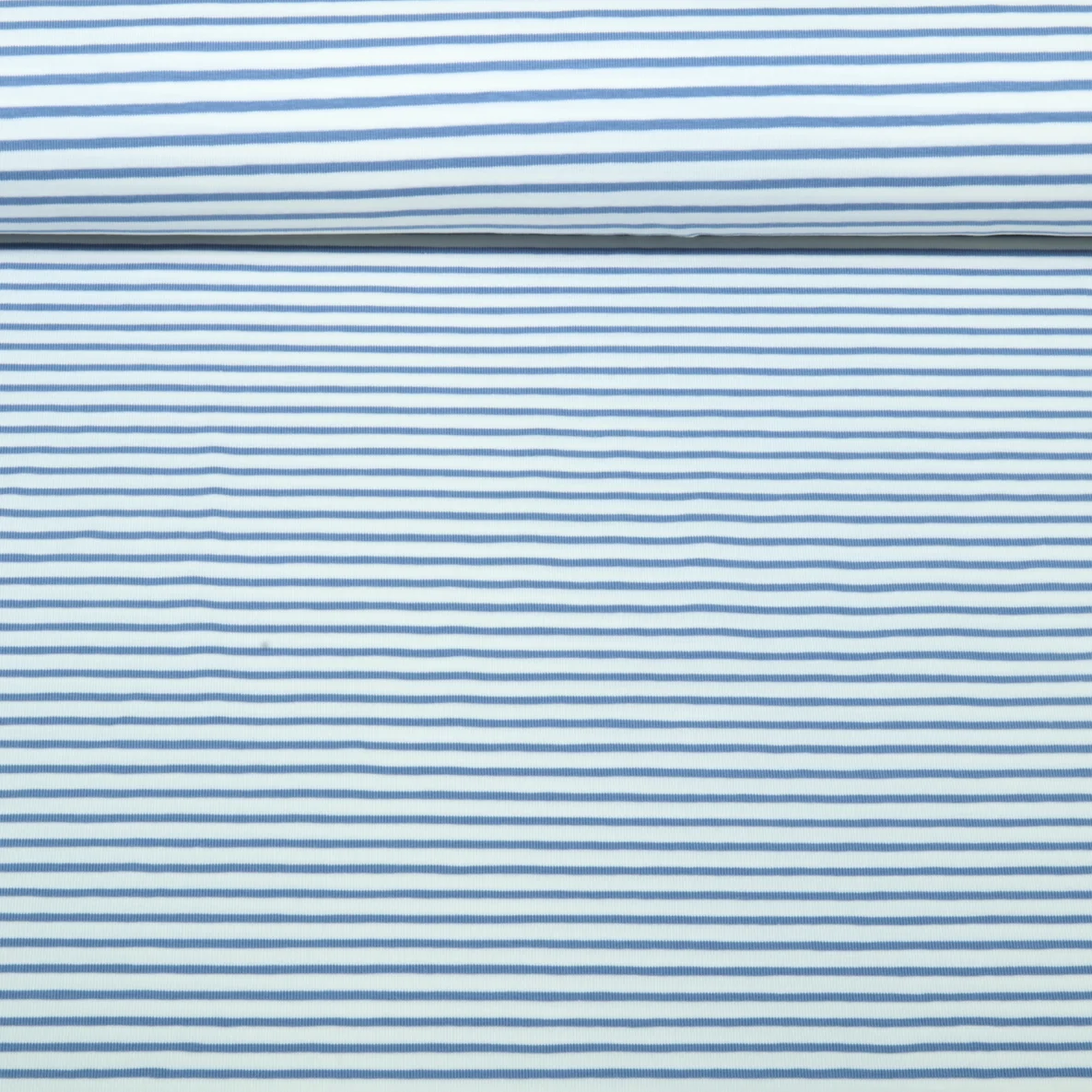 Baumwolljersey Streifen Weiß Blau