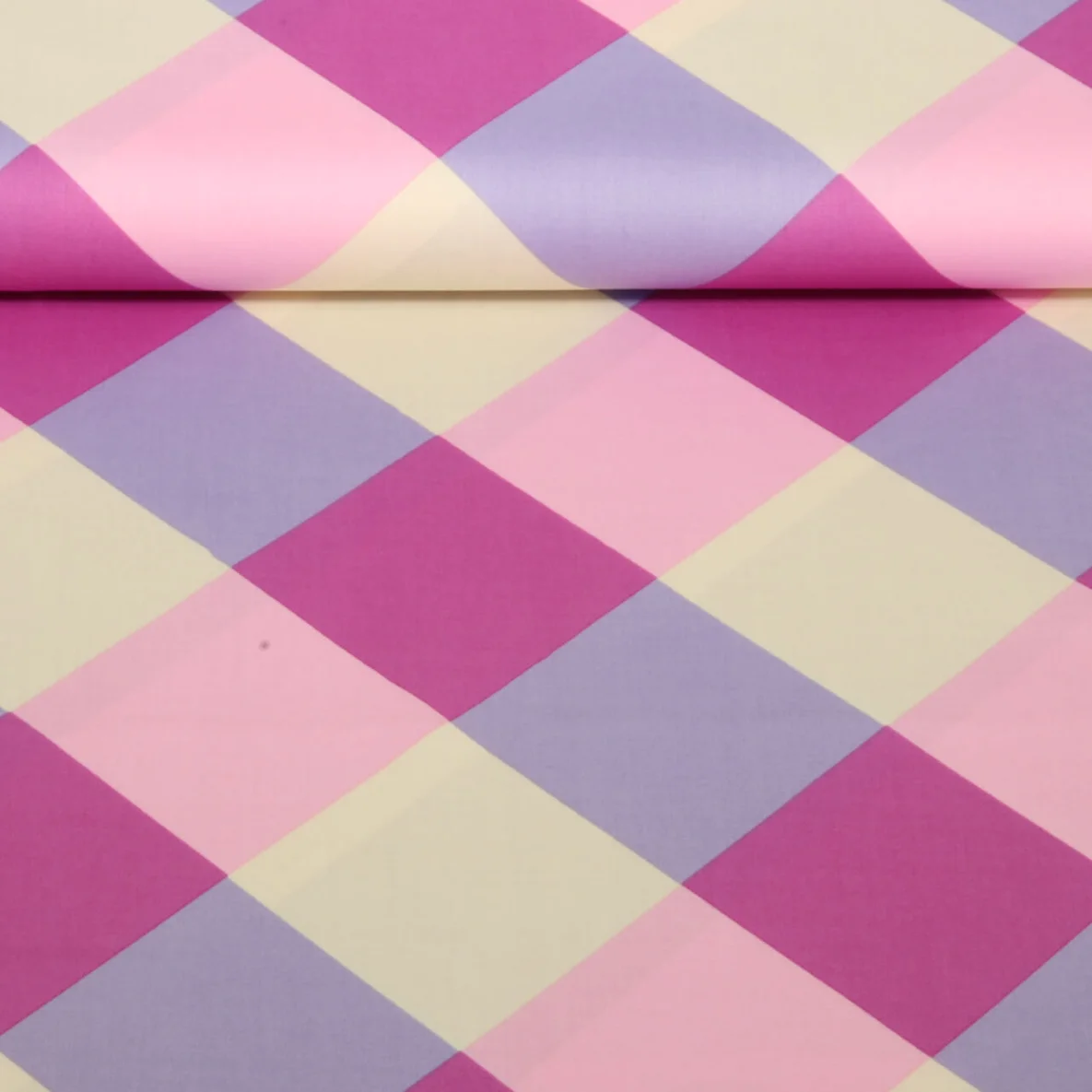 Baumwollsatin "Large Gingham" Lavendel