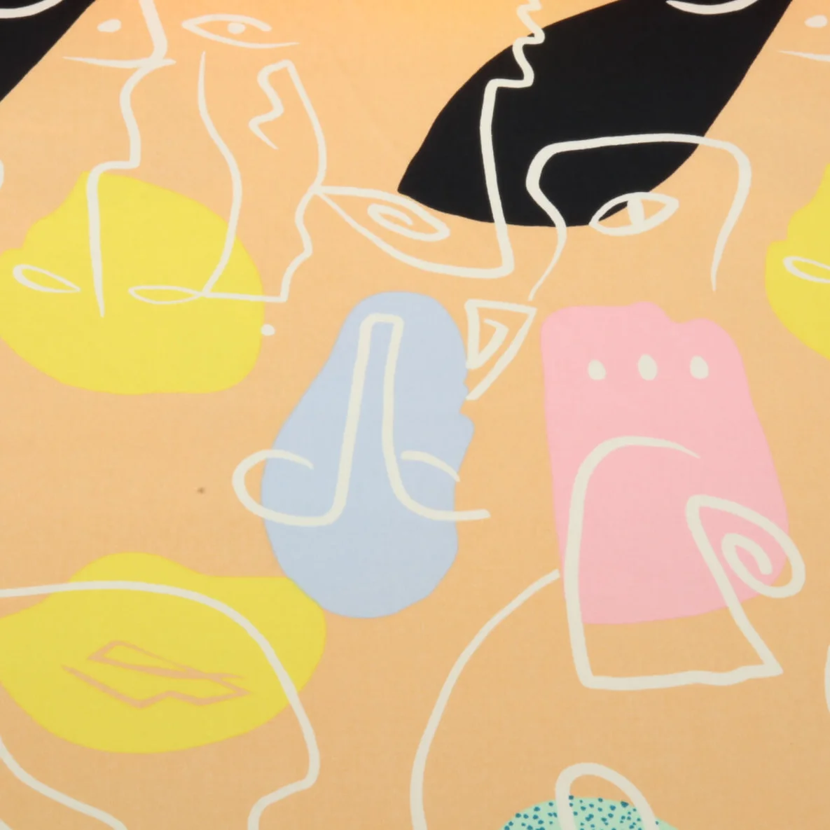 Baumwollsatin Stretch Gesichter Lachs