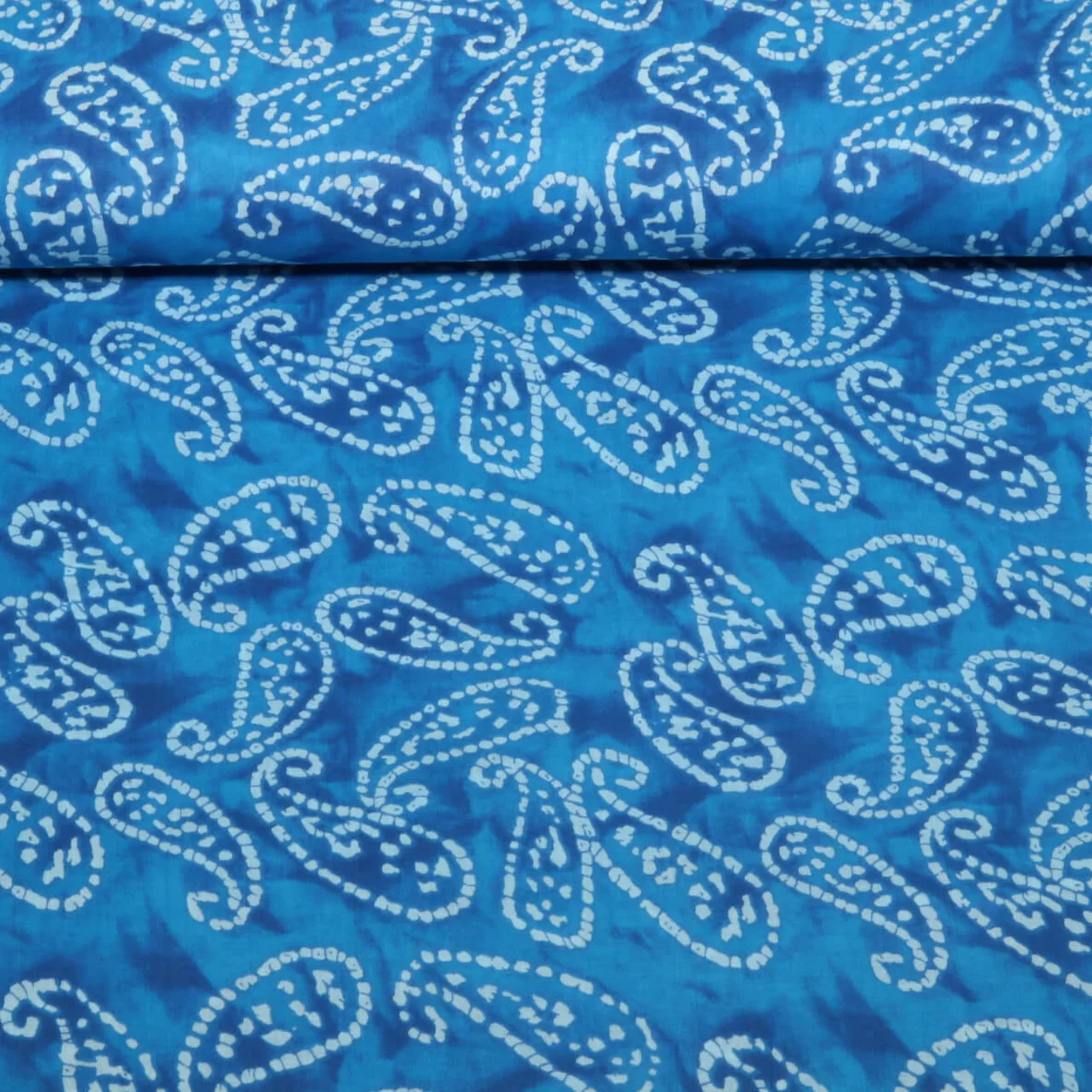 Baumwollvoile Batik Abstrakt Blau