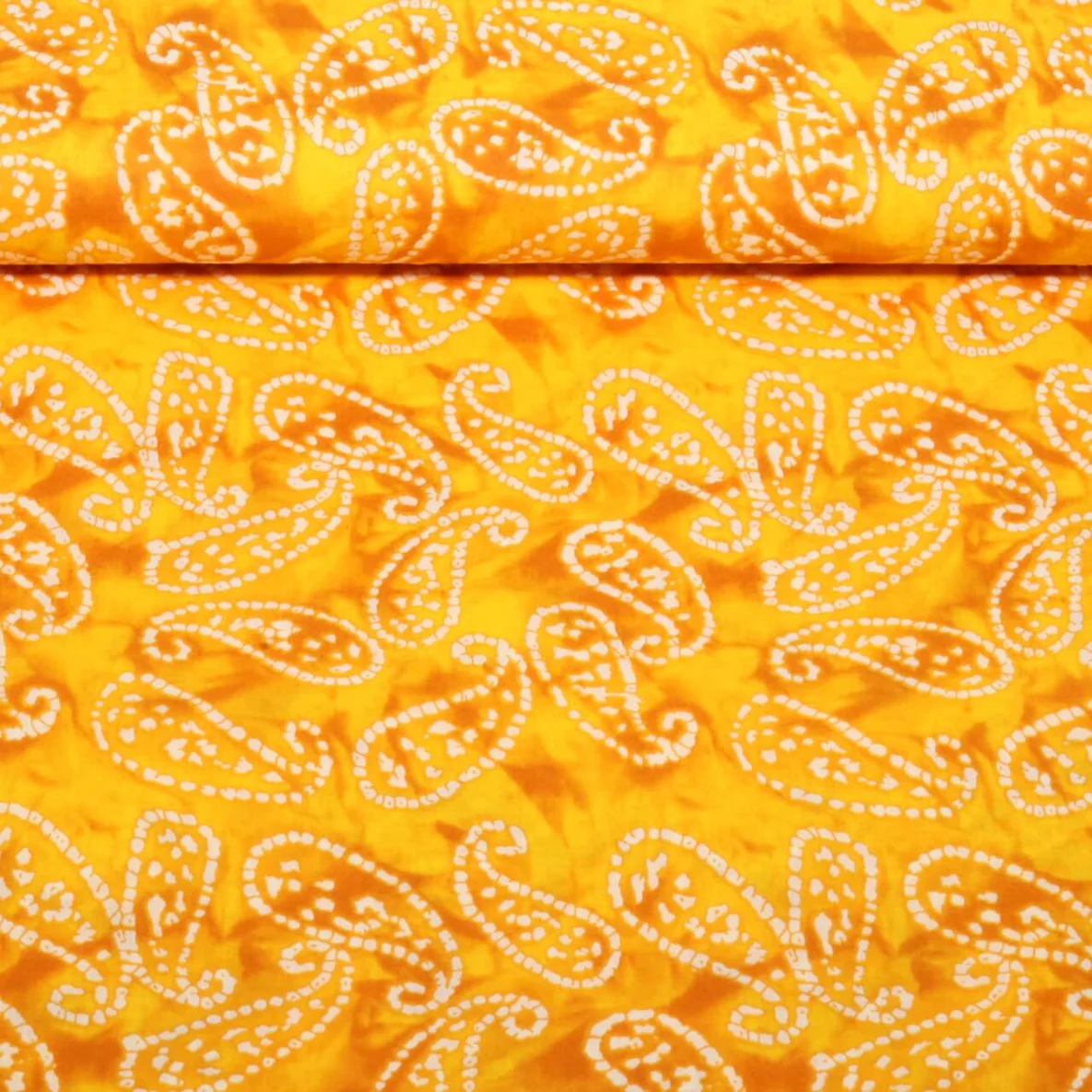 Baumwollvoile Batik Abstrakt Gelb