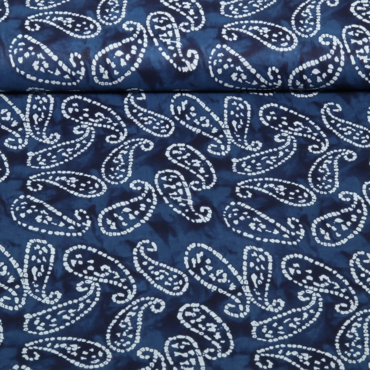 Baumwollvoile Batik Abstrakt Navy
