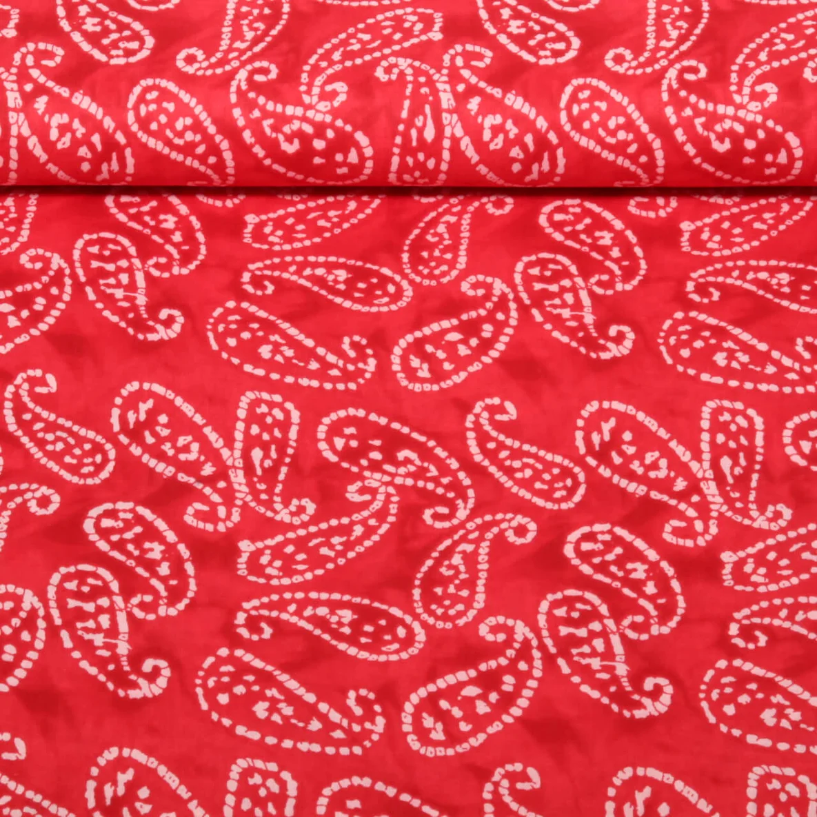 Baumwollvoile Batik Abstrakt Rot