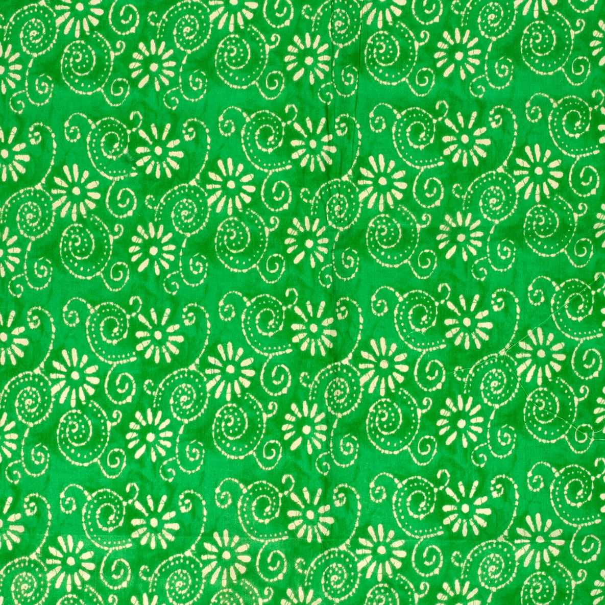 Baumwollvoile Batik Blumen Grün