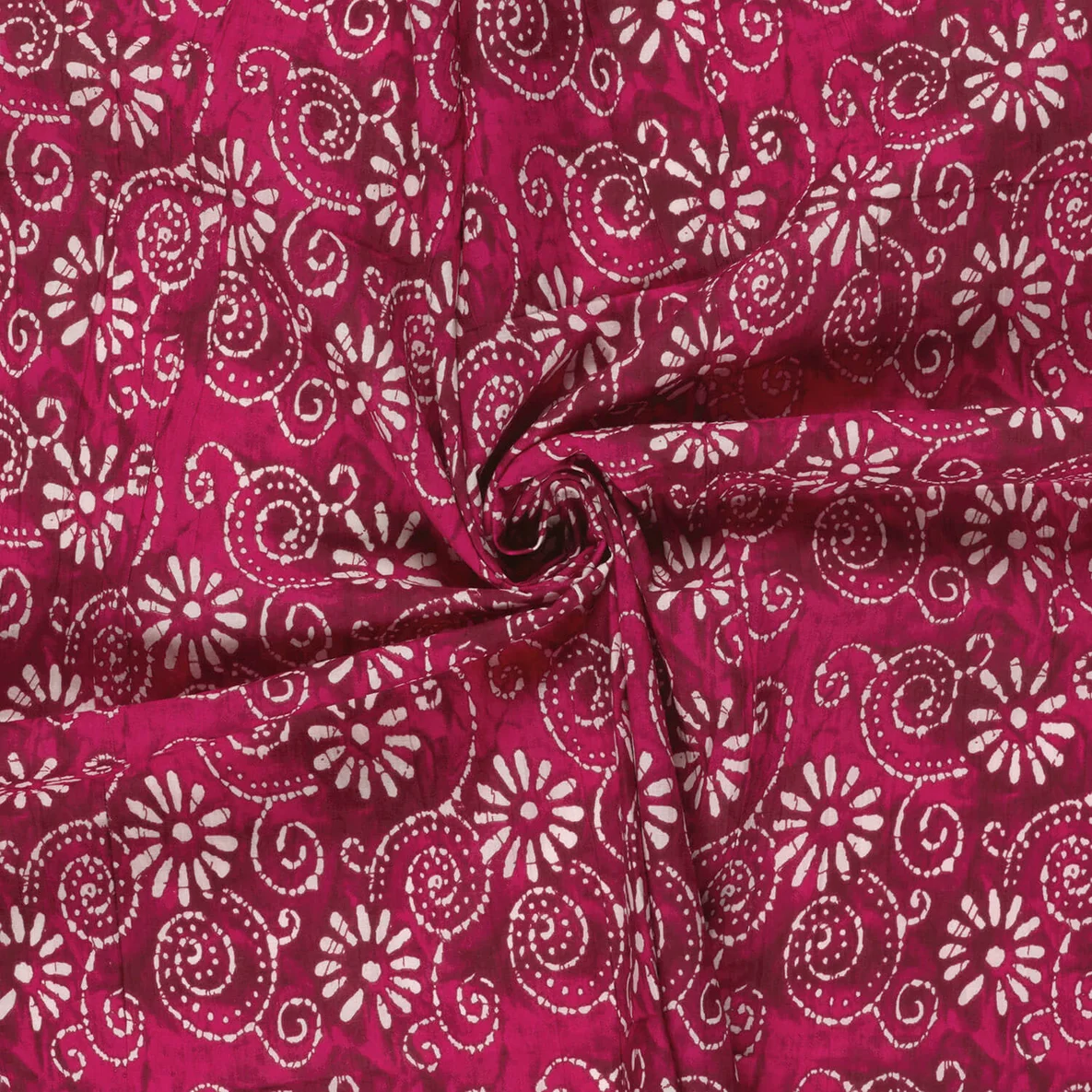 Baumwollvoile Batik Blumen Pink
