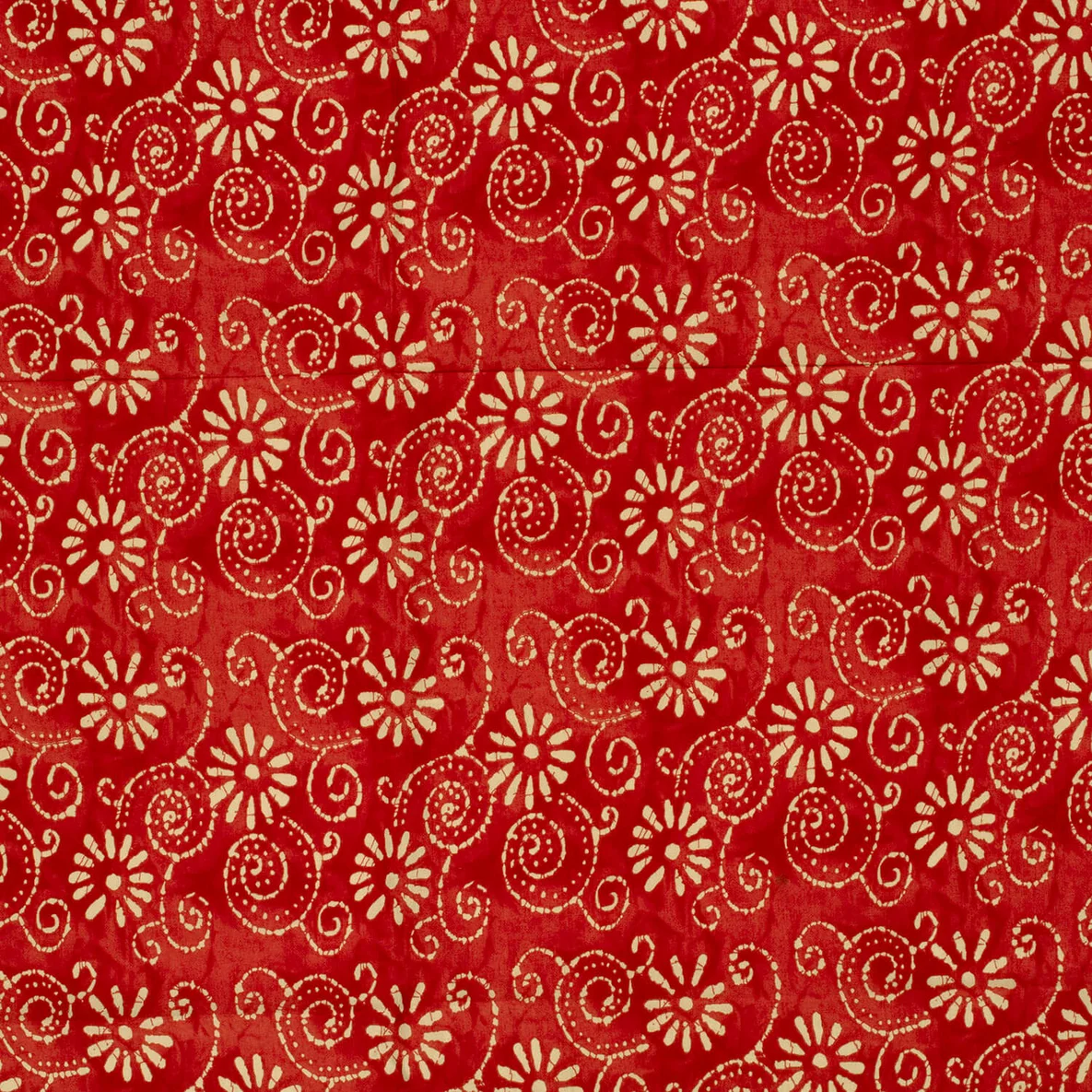 Baumwollvoile Batik Blumen Rot
