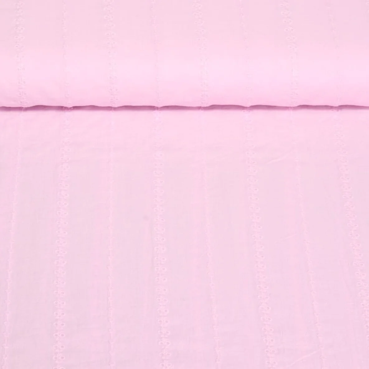 Baumwollvoile Bestickt Streifen Rosa