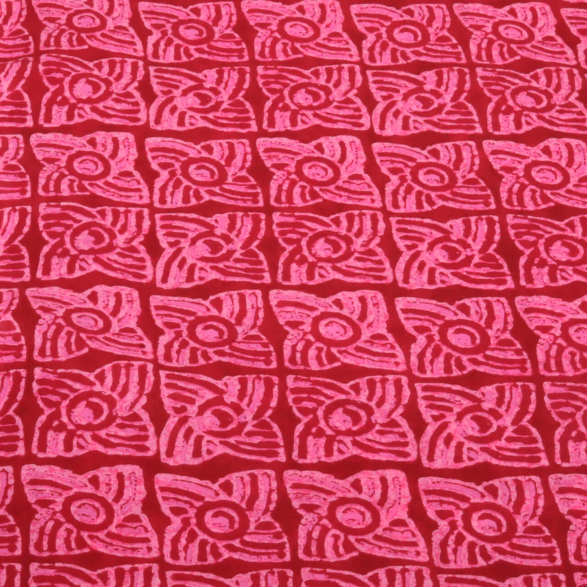 Baumwollvoile Blumen Batik Fuchsia