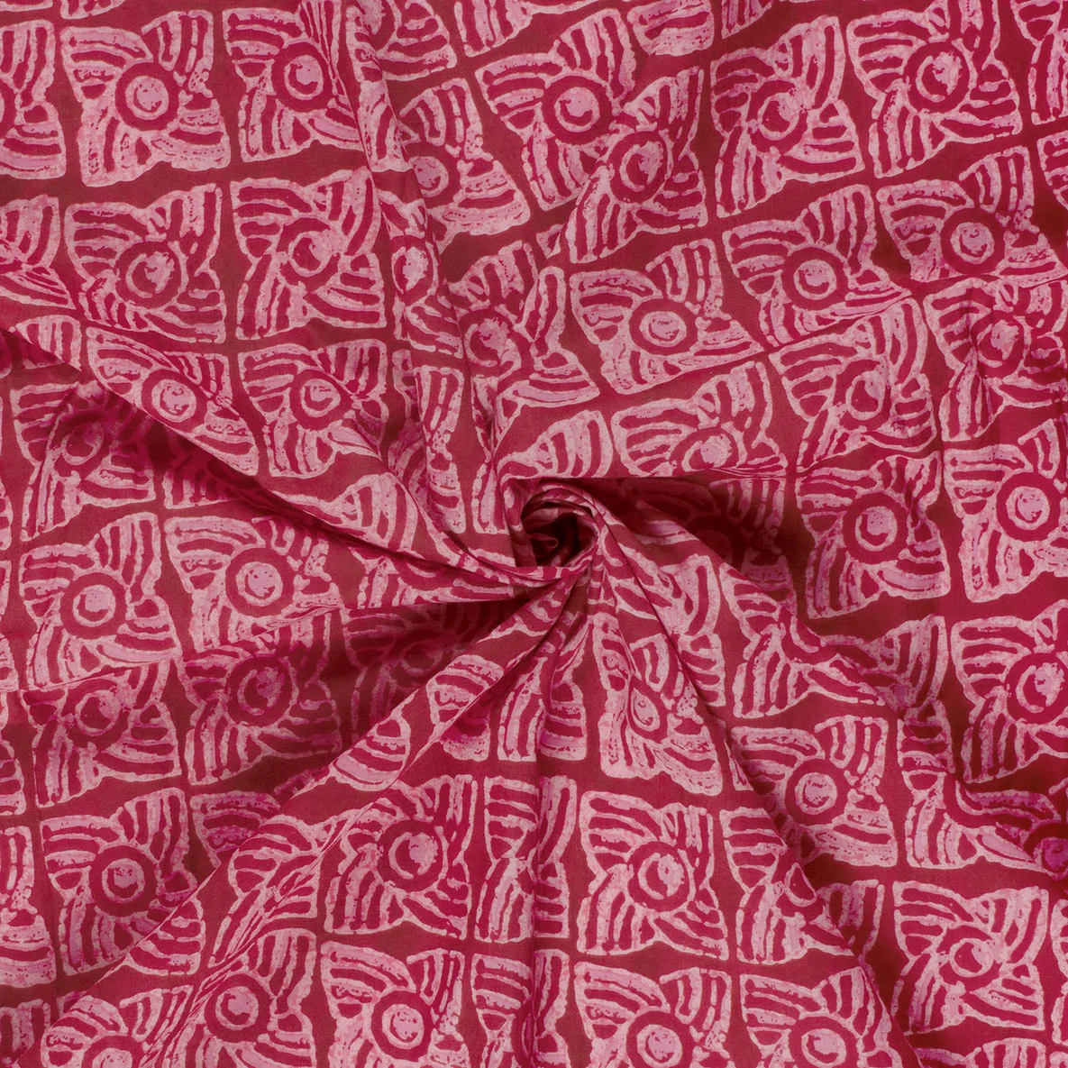 Baumwollvoile Blumen Batik Fuchsia