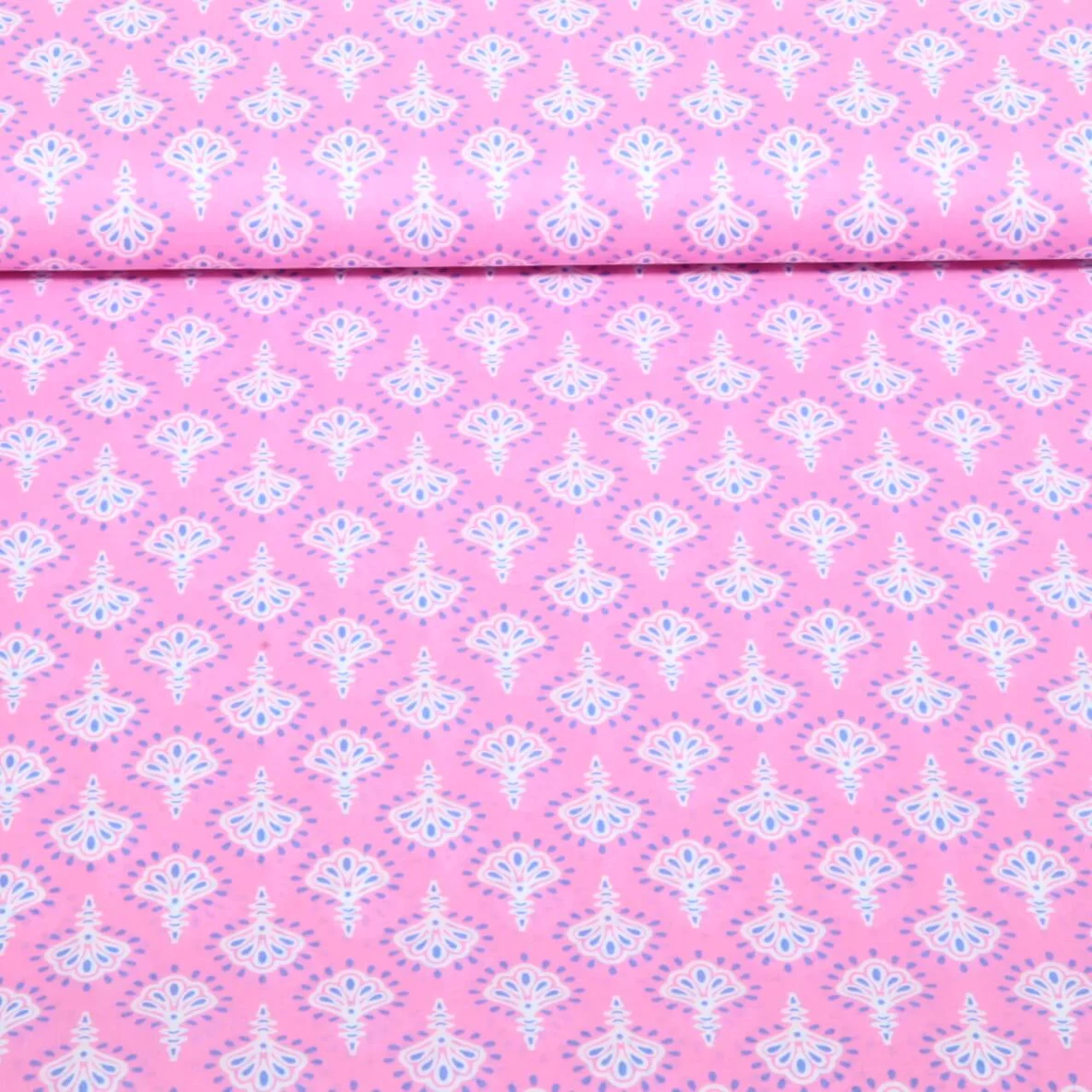 Baumwollvoile "Dalia" Abstrakt Rosa