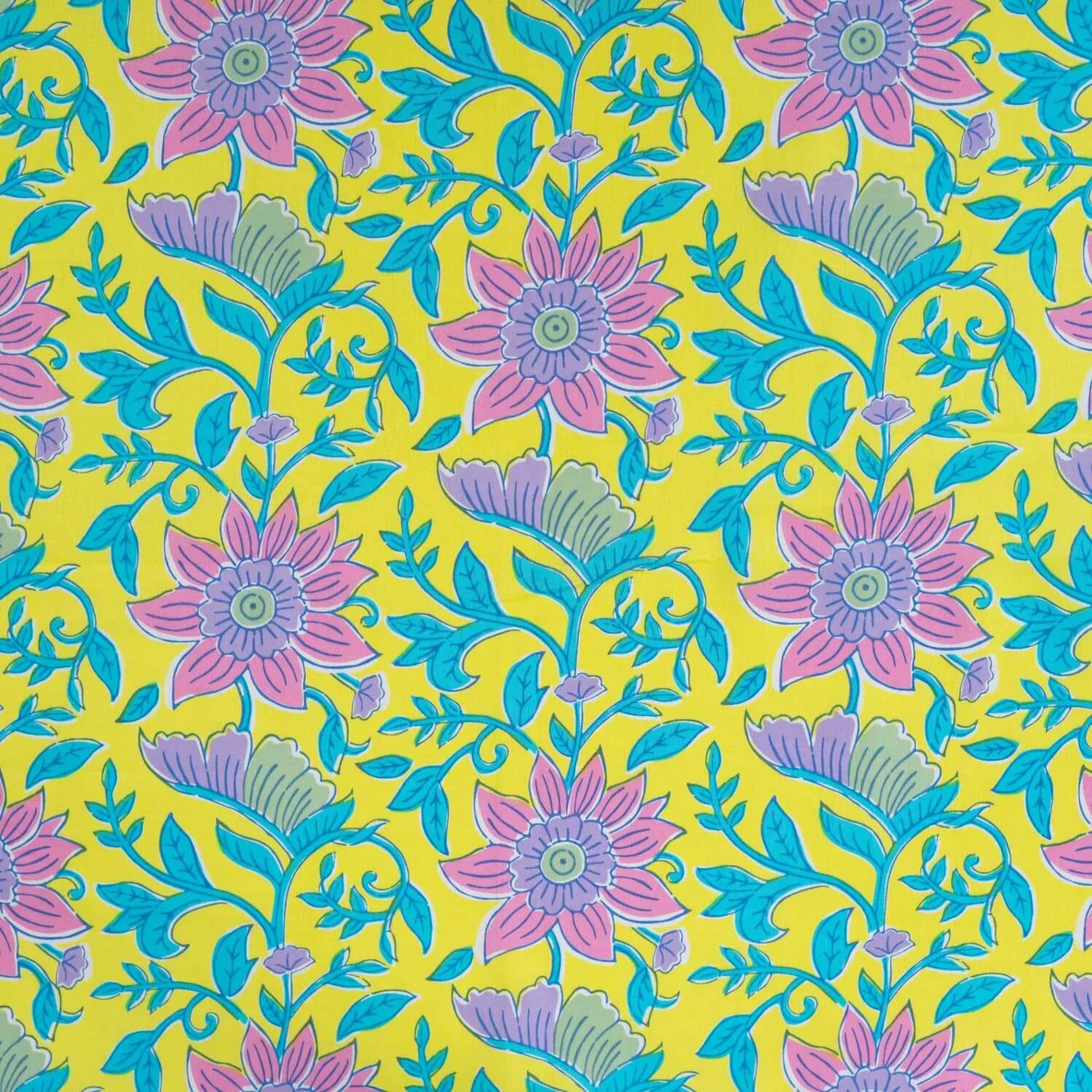 Baumwollvoile "Dalia" Blüten Gelb