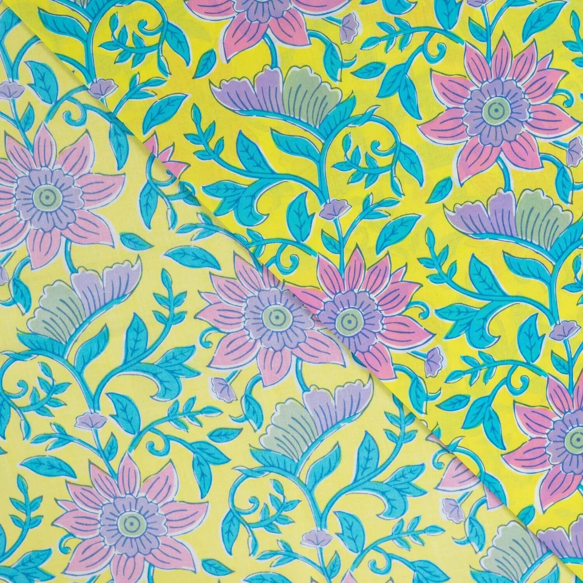 Baumwollvoile "Dalia" Blüten Gelb