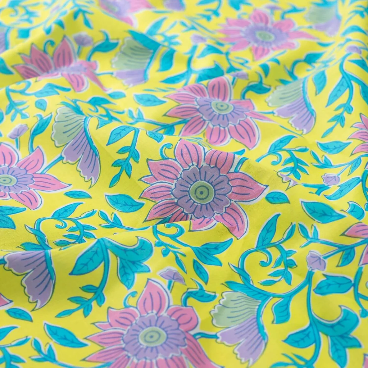 Baumwollvoile "Dalia" Blüten Gelb