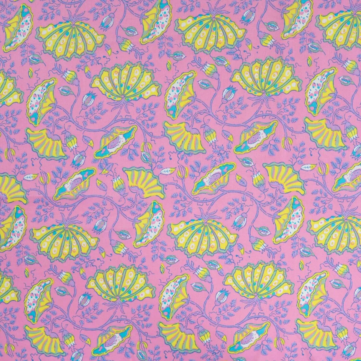 Baumwollvoile "Dalia" Blütenkelche Rosa