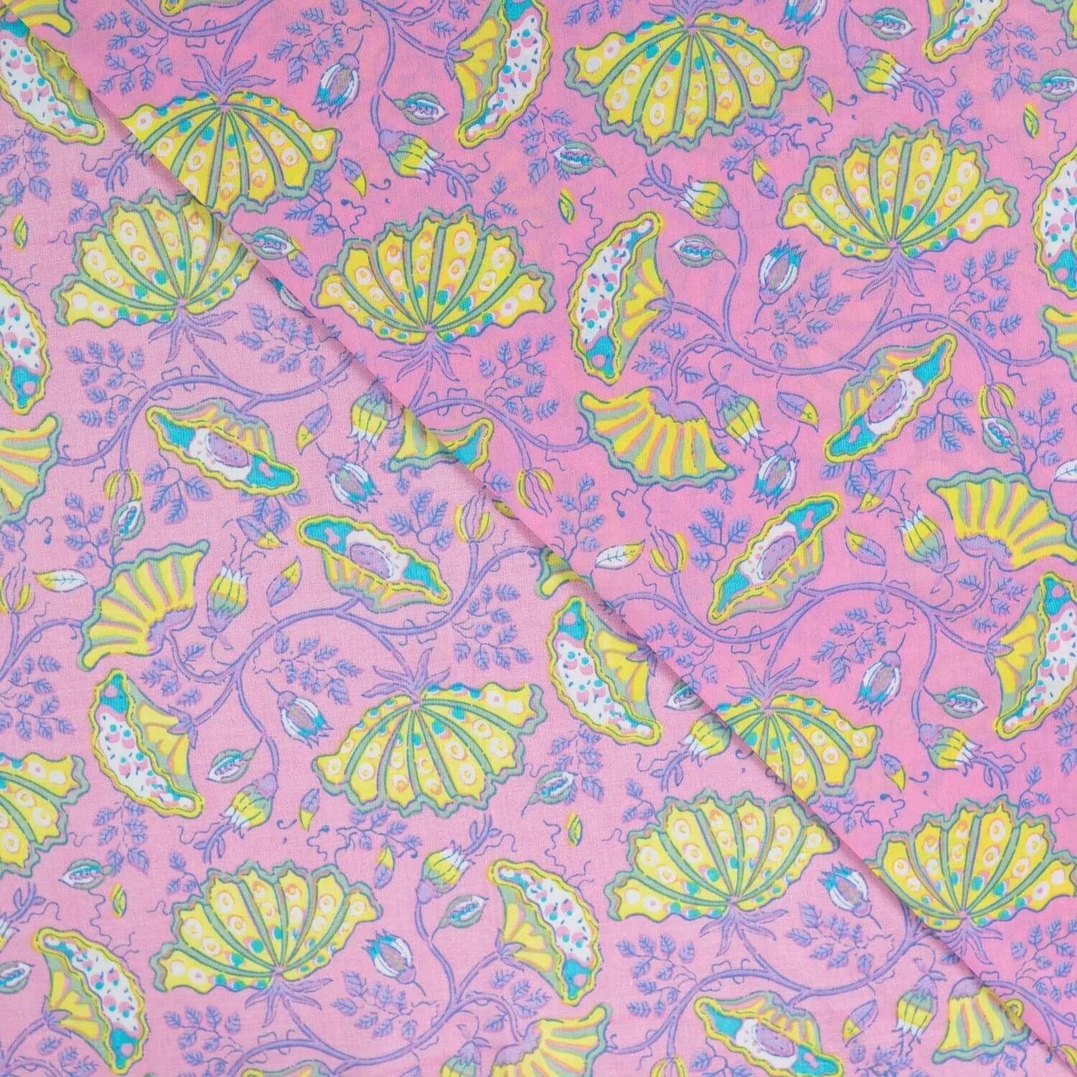 Baumwollvoile "Dalia" Blütenkelche Rosa