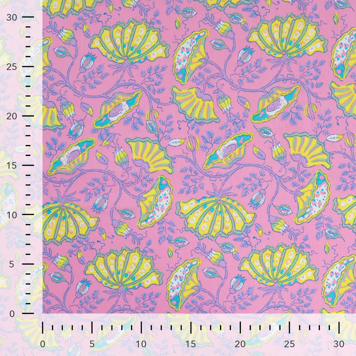 Baumwollvoile "Dalia" Blütenkelche Rosa