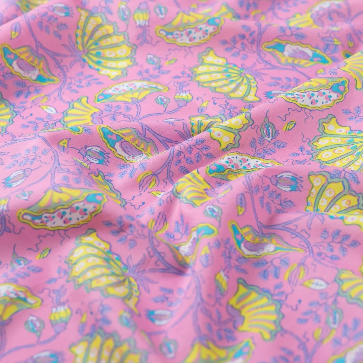 Baumwollvoile "Dalia" Blütenkelche Rosa