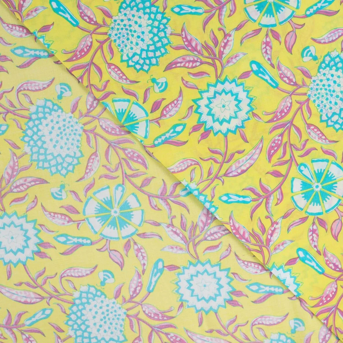 Baumwollvoile "Dalia" Blumen Gelb