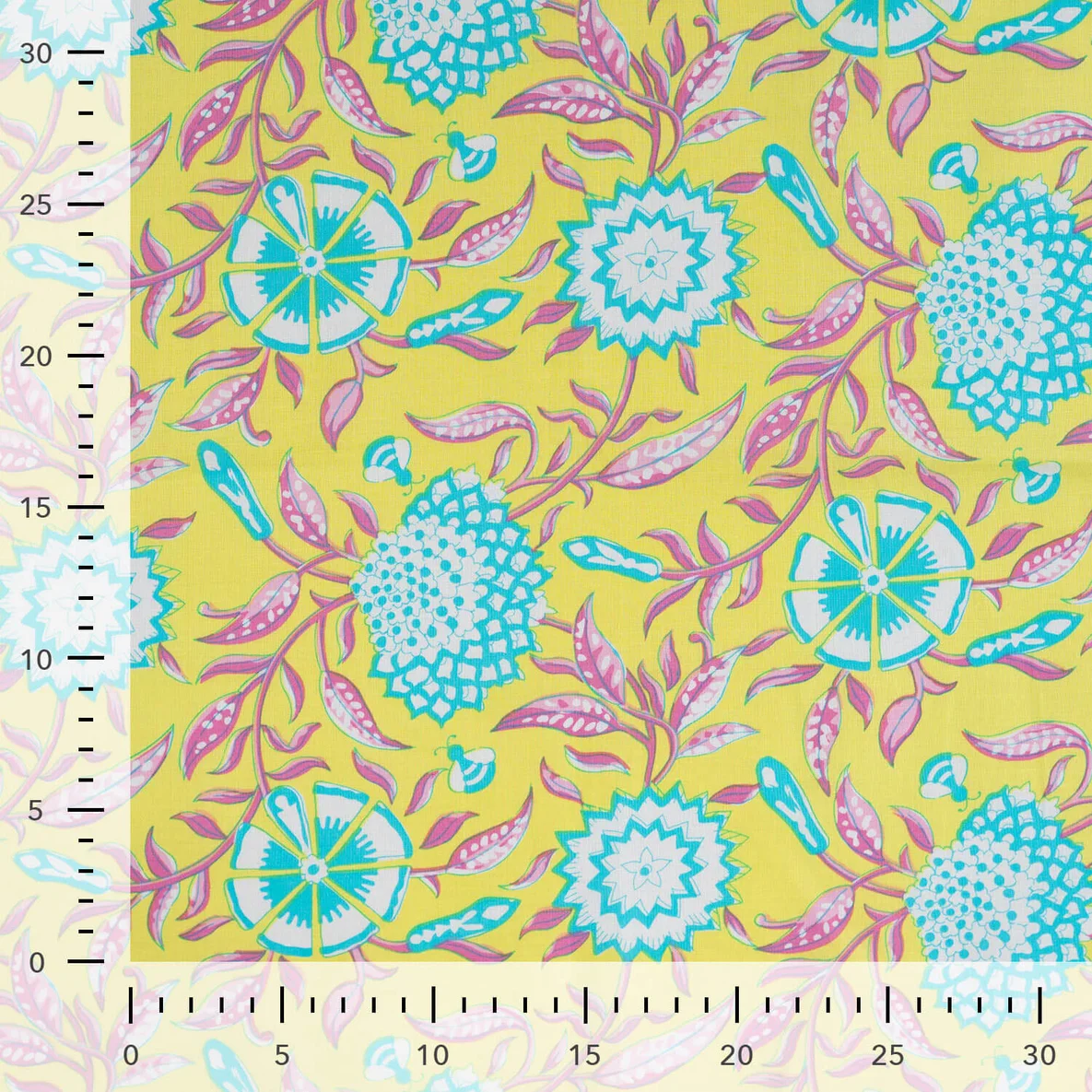 Baumwollvoile "Dalia" Blumen Gelb