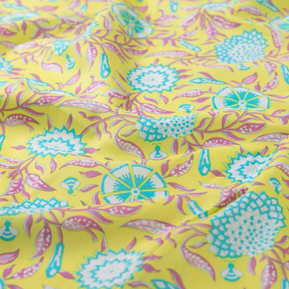 Baumwollvoile "Dalia" Blumen Gelb