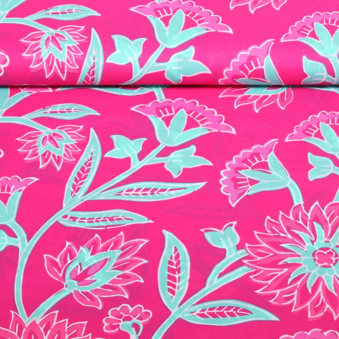 Baumwollvoile "Dalia" Blumen Pink