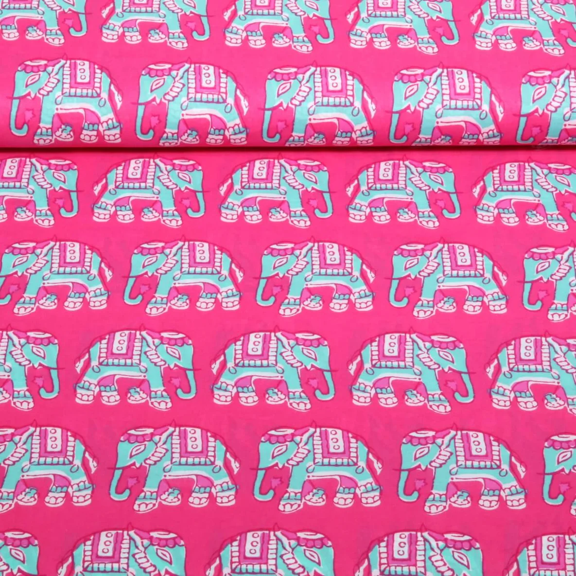 Baumwollvoile "Dalia" Elefanten Pink