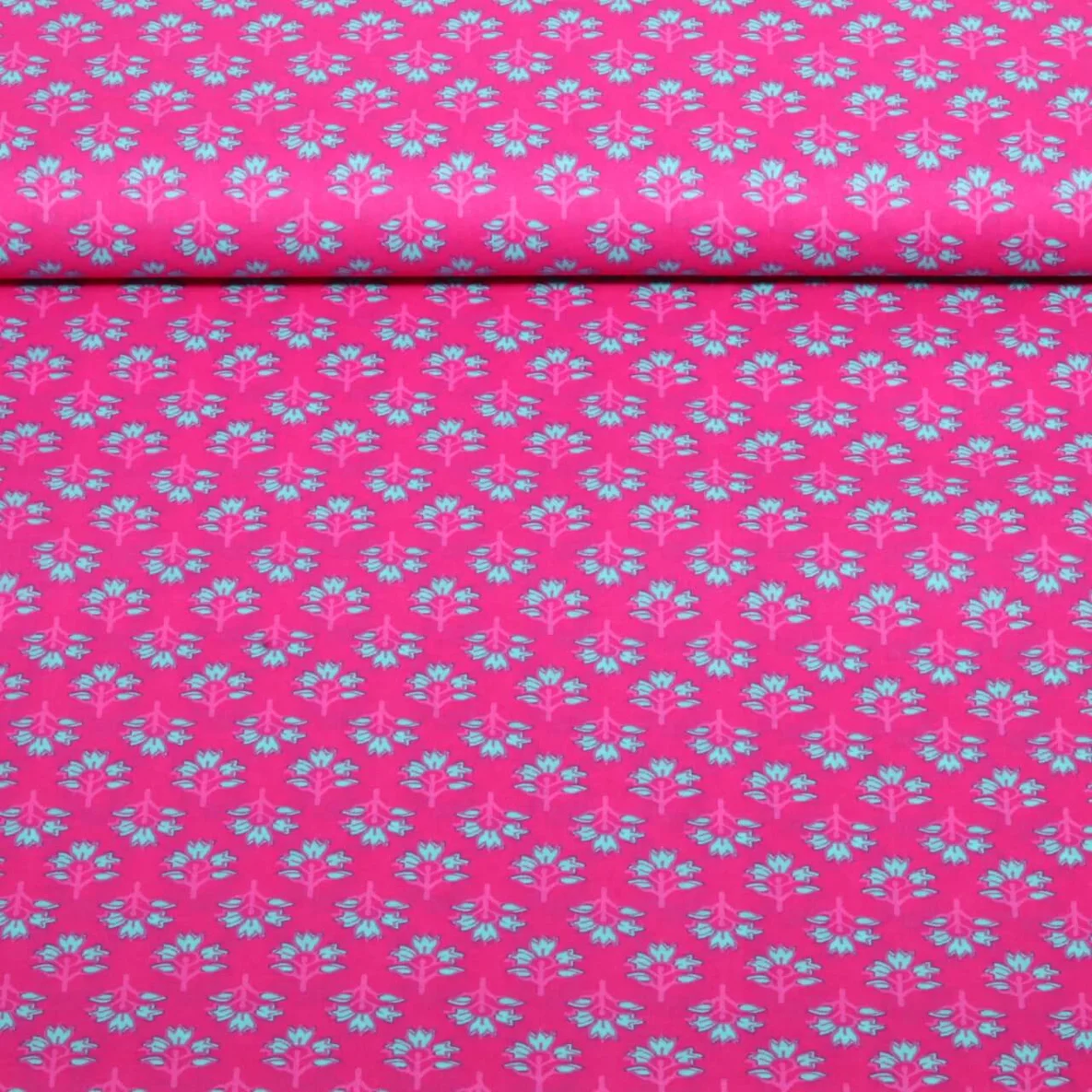 Baumwollvoile "Dalia" Kleine Blumen Pink