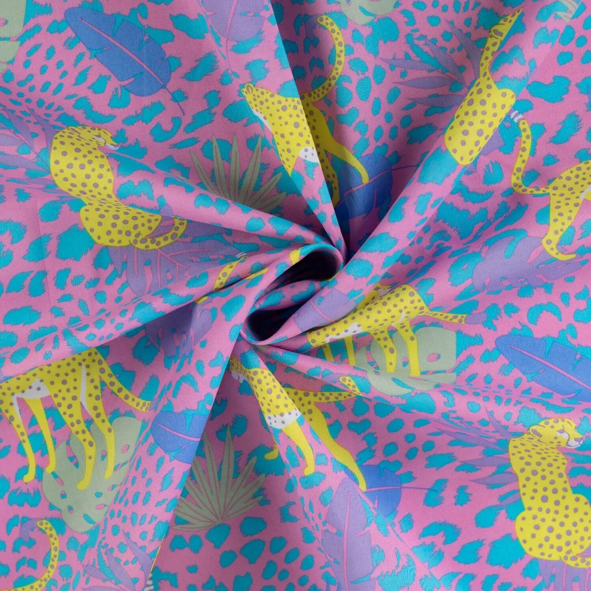 Baumwollvoile "Dalia" Leopard Rosa