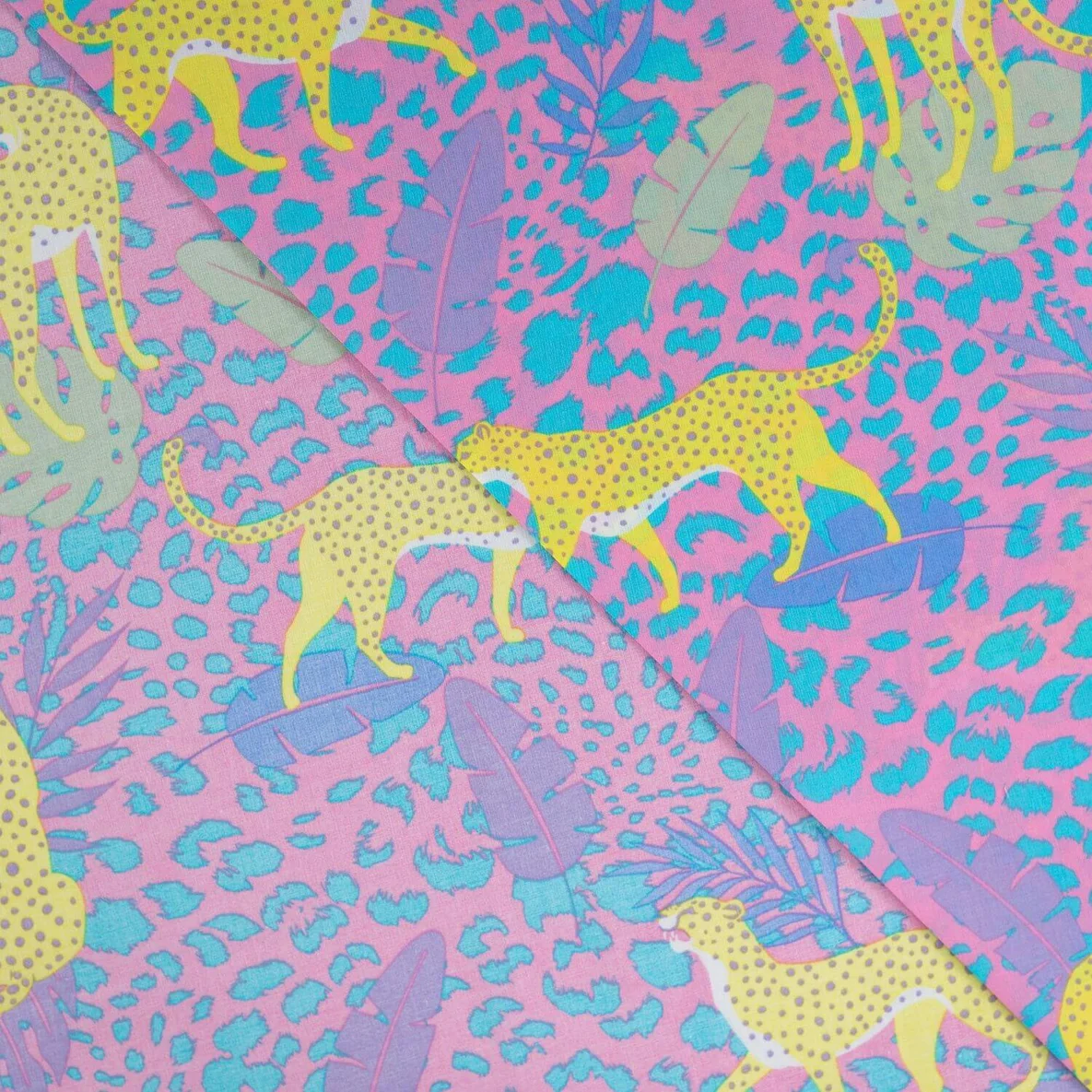 Baumwollvoile "Dalia" Leopard Rosa