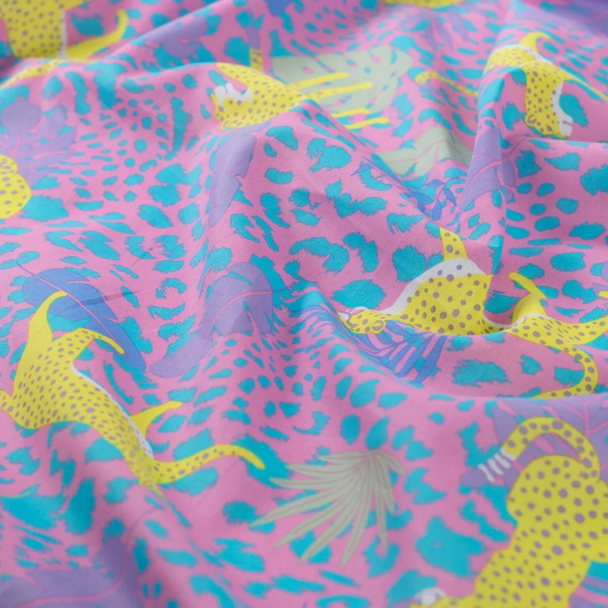 Baumwollvoile "Dalia" Leopard Rosa